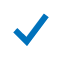 Blue checkmark icon indicating verification or approval.