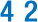 The number 42 displayed in a bold blue font on a white background.