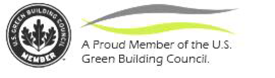 Logo of the U.S. Green Building Council with text indicating proud membership.