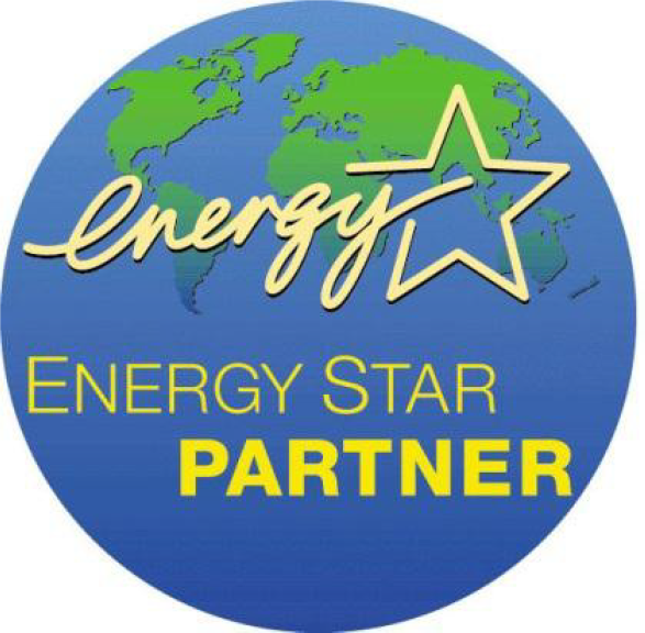 Energy Star Partner logo featuring a globe and star design, emphasizing energy efficiency and environmental responsibility.
